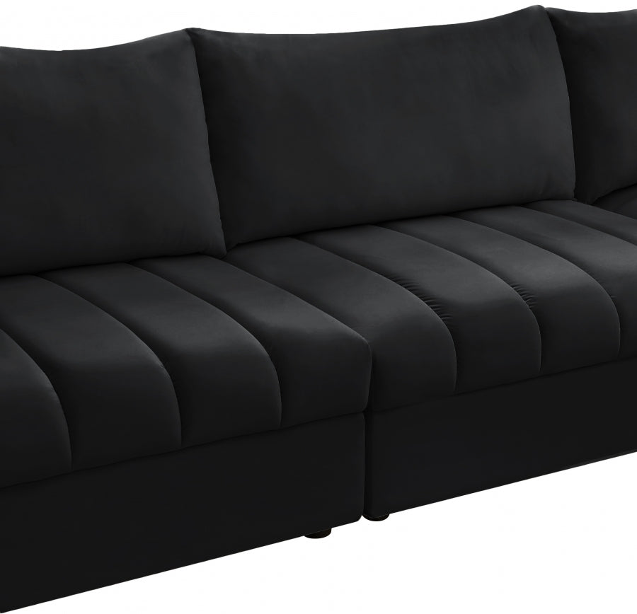 Sectionnel modulaire en velours Jacob