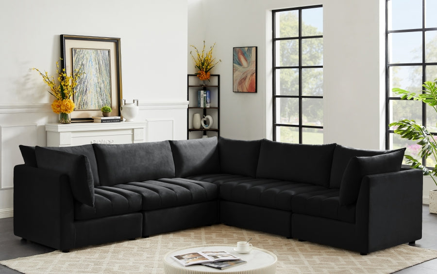 Sectionnel modulaire en velours Jacob