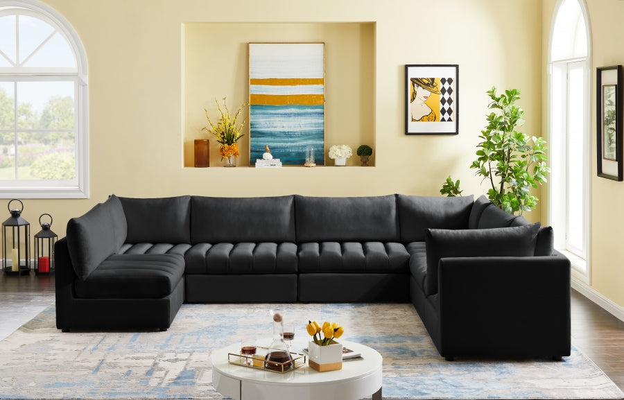 Sectionnel modulaire en velours Jacob
