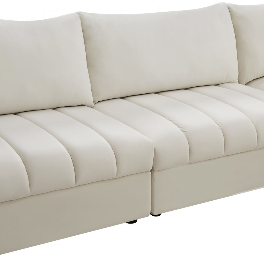 Sectionnel modulaire en velours Jacob