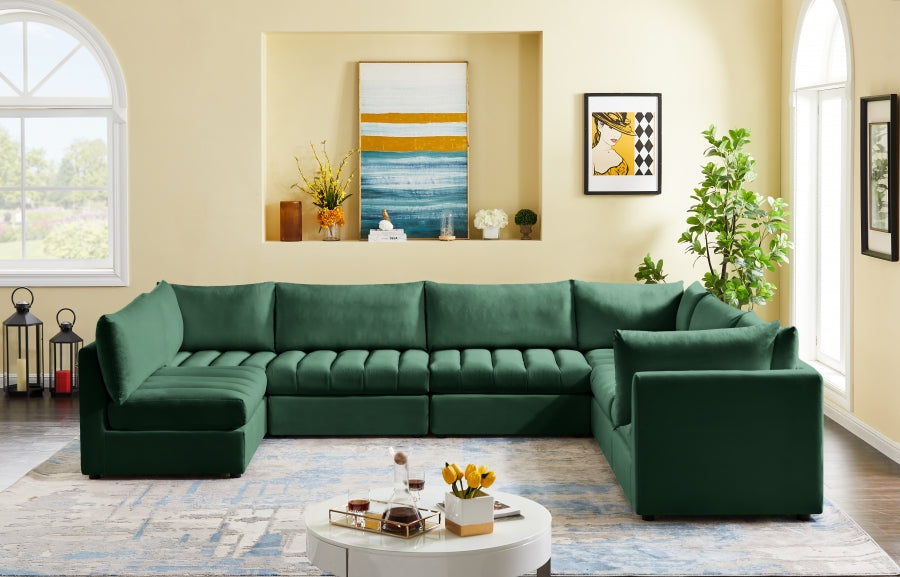 Sectionnel modulaire en velours Jacob