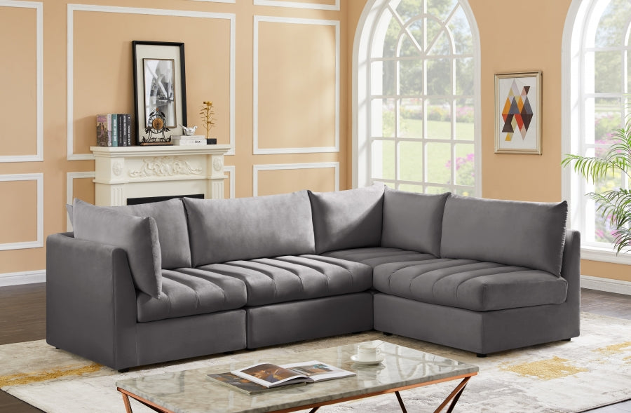Sectionnel modulaire en velours Jacob