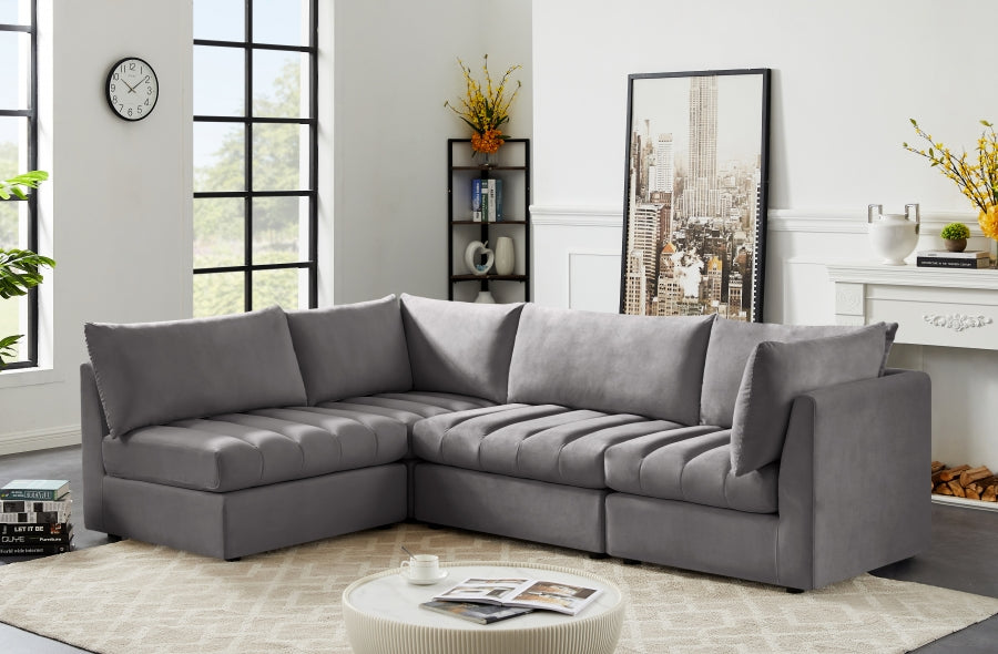 Sectionnel modulaire en velours Jacob