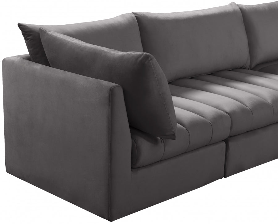 Sectionnel modulaire en velours Jacob