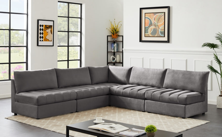 Sectionnel modulaire en velours Jacob