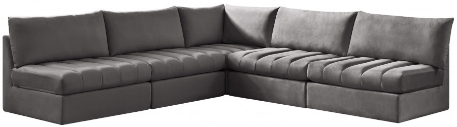 Sectionnel modulaire en velours Jacob