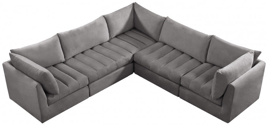 Sectionnel modulaire en velours Jacob