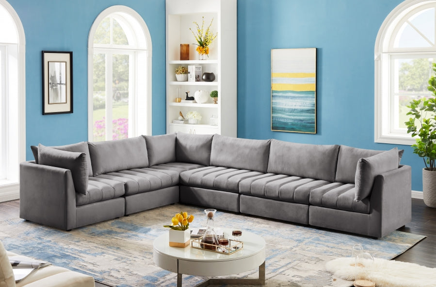 Sectionnel modulaire en velours Jacob