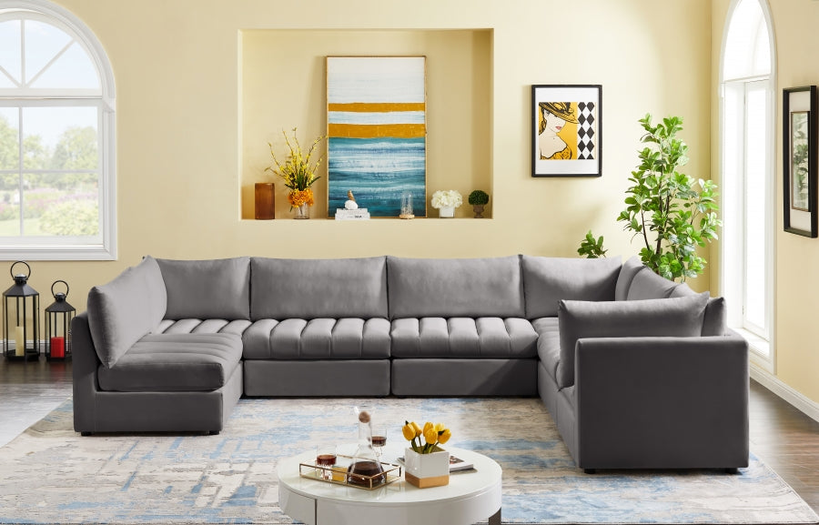 Sectionnel modulaire en velours Jacob
