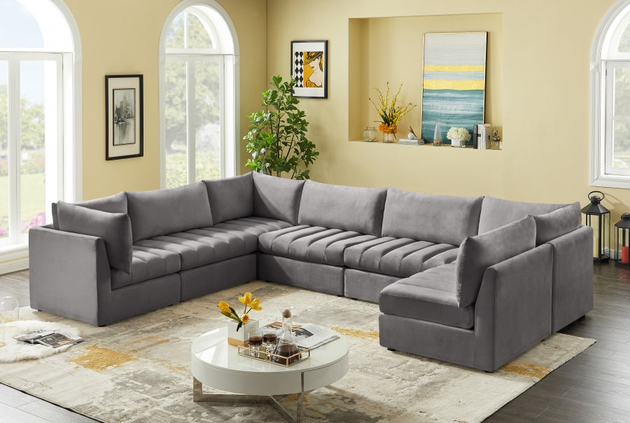 Sectionnel modulaire en velours Jacob