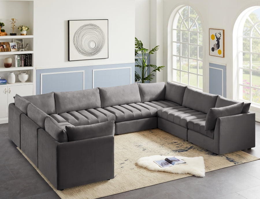Sectionnel modulaire en velours Jacob