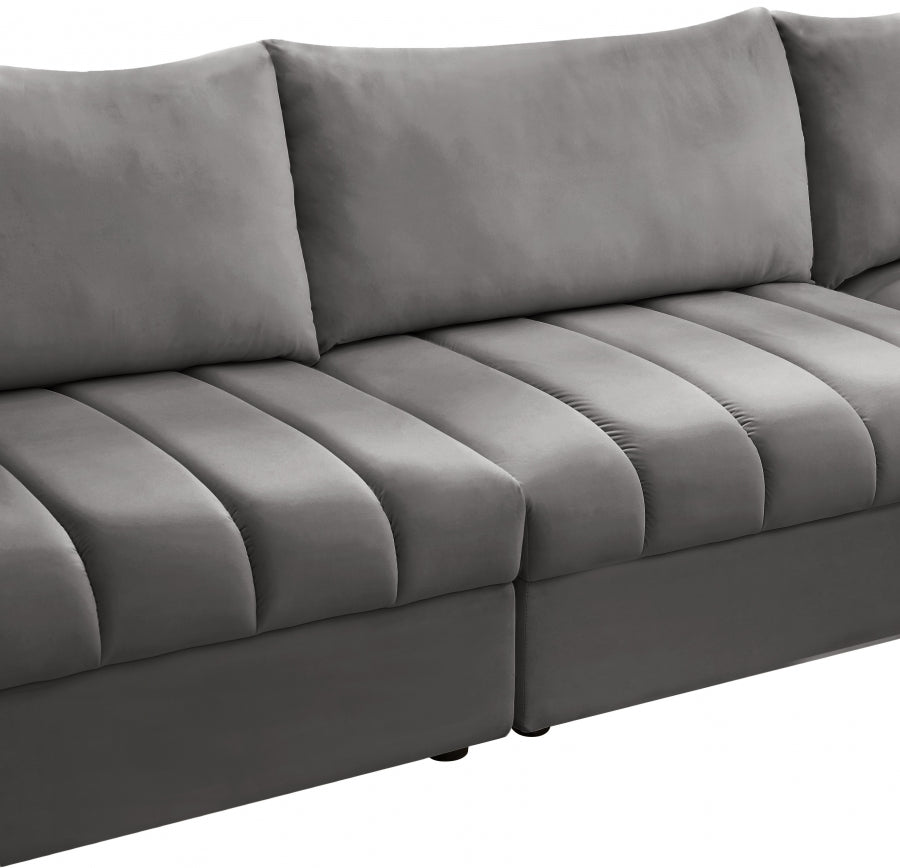 Sectionnel modulaire en velours Jacob