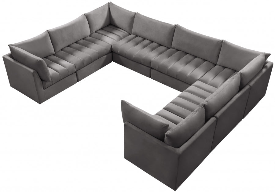 Sectionnel modulaire en velours Jacob