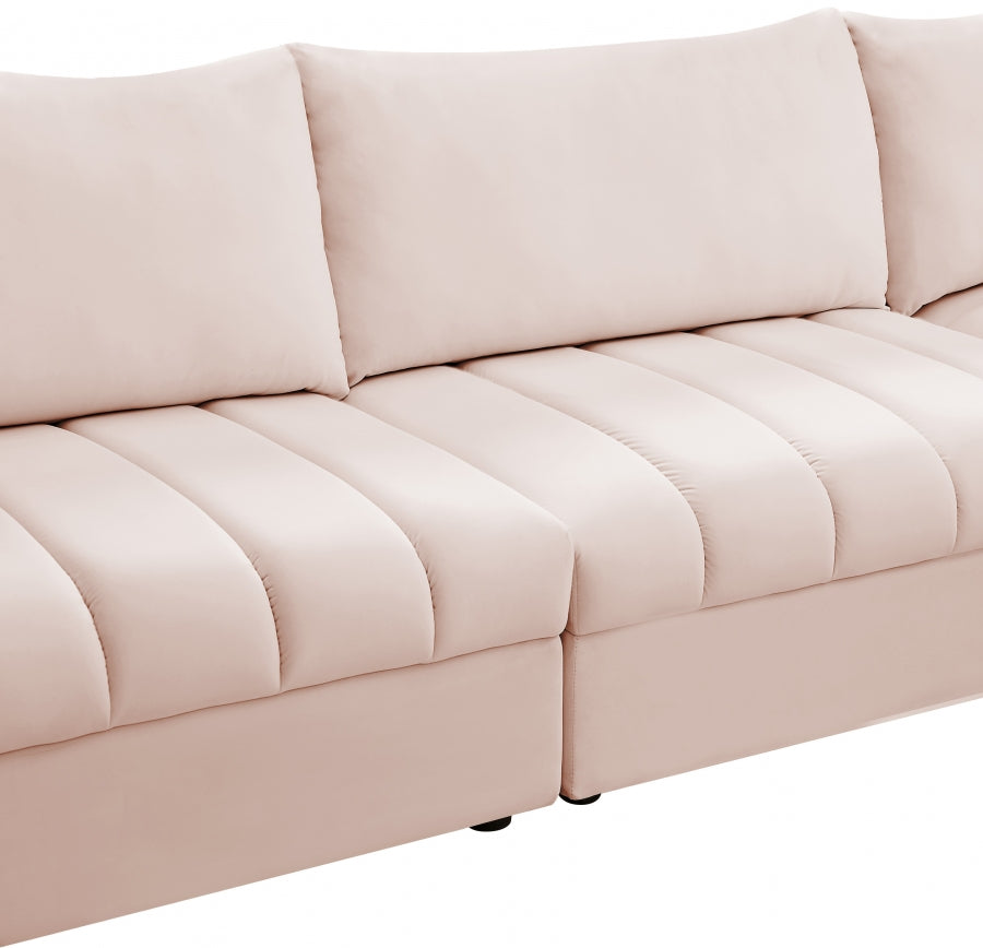 Sectionnel modulaire en velours Jacob