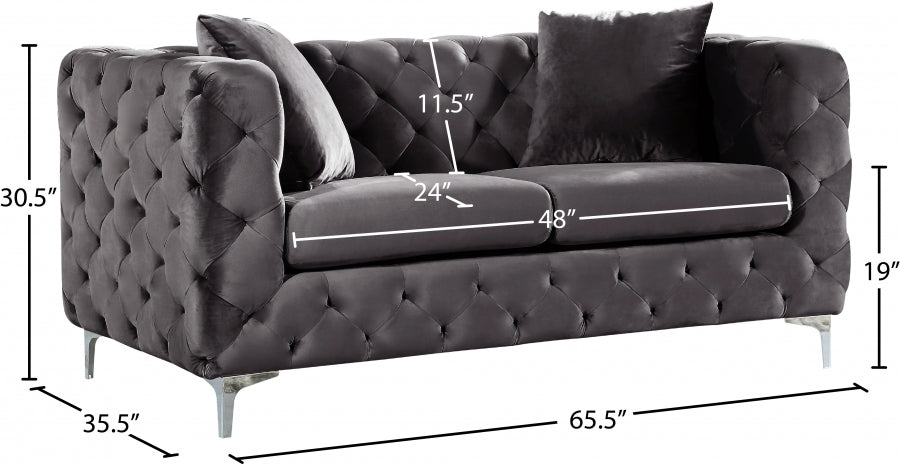 Causeuse en velours Scarlett 