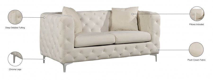 Causeuse en velours Scarlett 