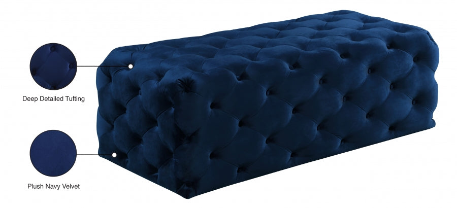 Pouf en velours Casey | Banc