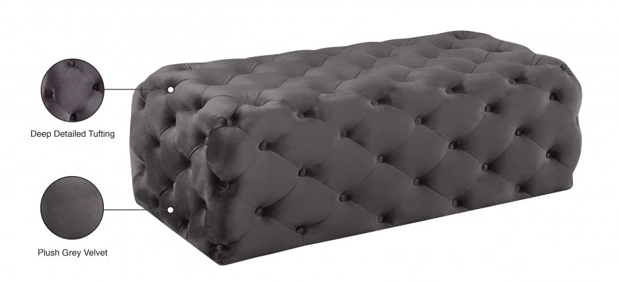 Pouf en velours Casey | Banc