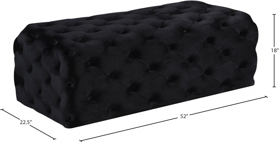 Pouf en velours Casey | Banque