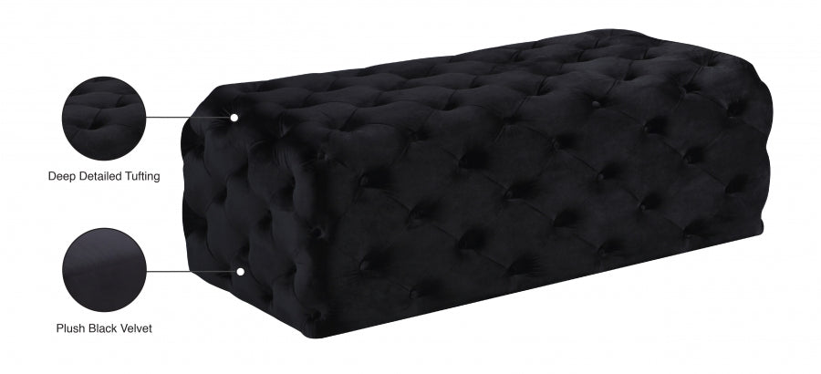 Pouf en velours Casey | Banc