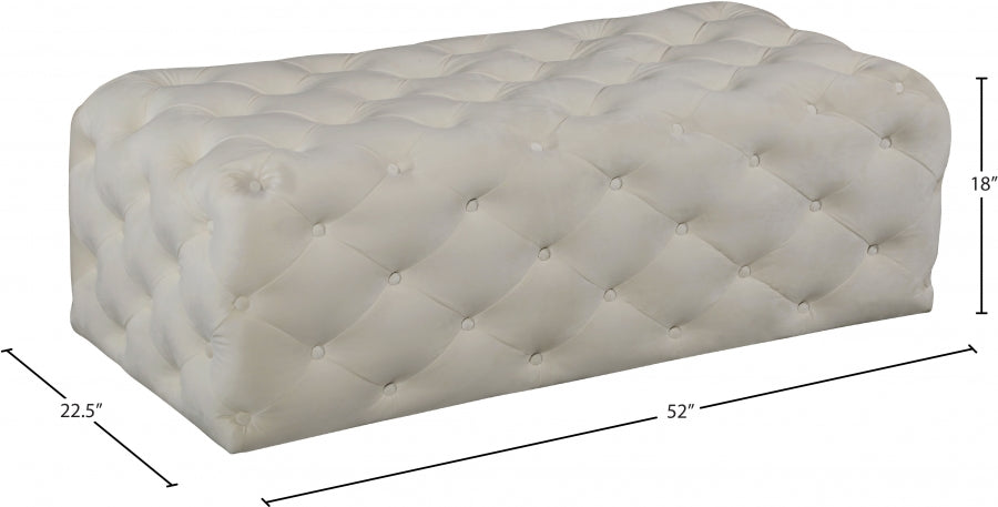 Pouf en velours Casey | Banc