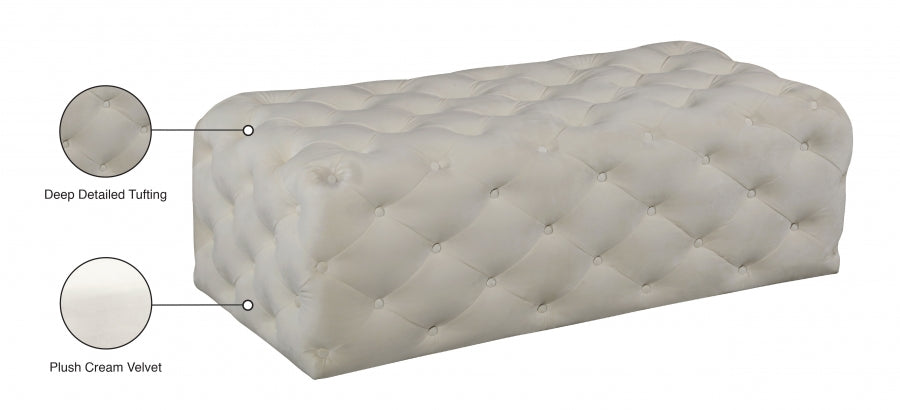 Pouf en velours Casey | Banc