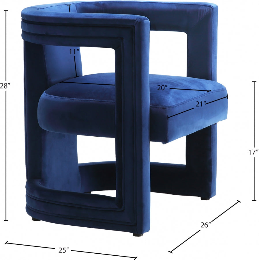Chaise de salle à manger/d'appoint en velours Blair