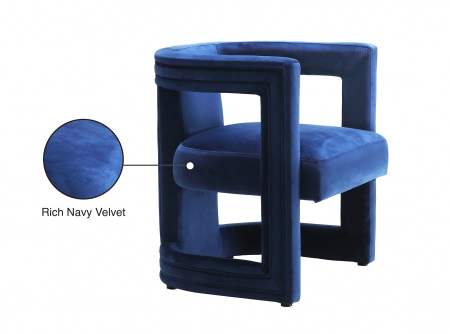 Chaise de salle à manger/d'appoint en velours Blair