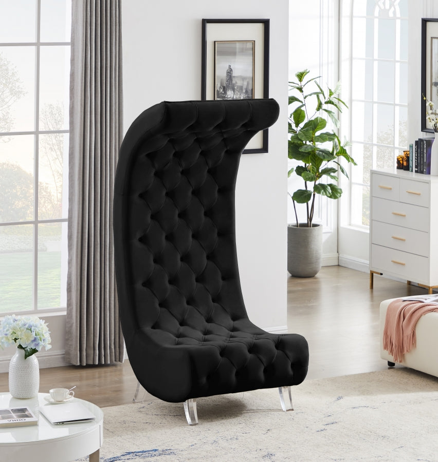 Chaise en velours Crescent
