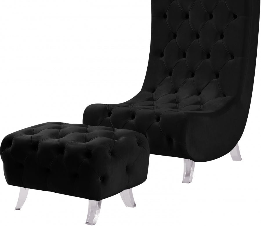 Chaise en velours Crescent