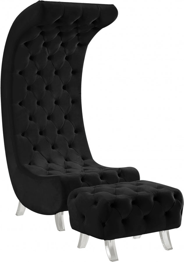 Chaise en velours Crescent