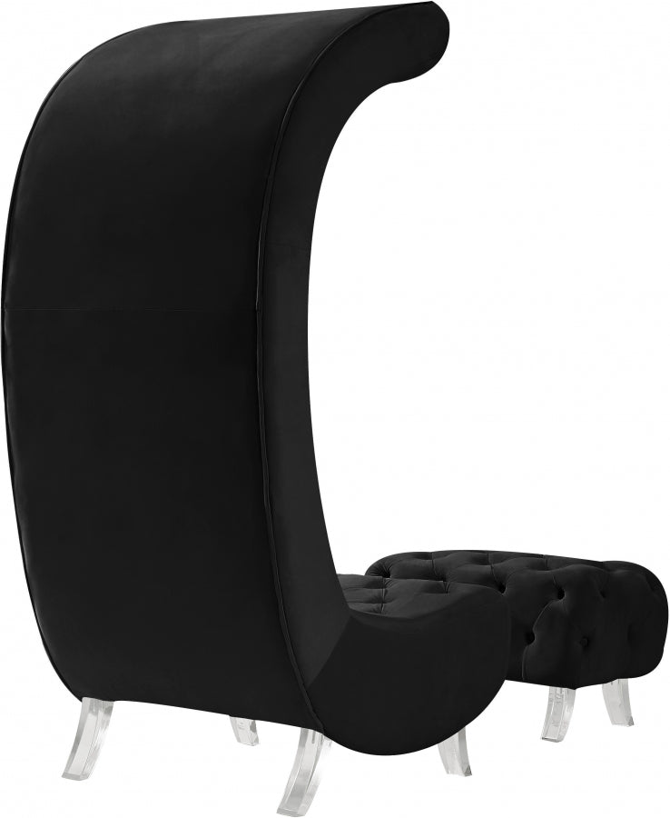 Chaise en velours Crescent