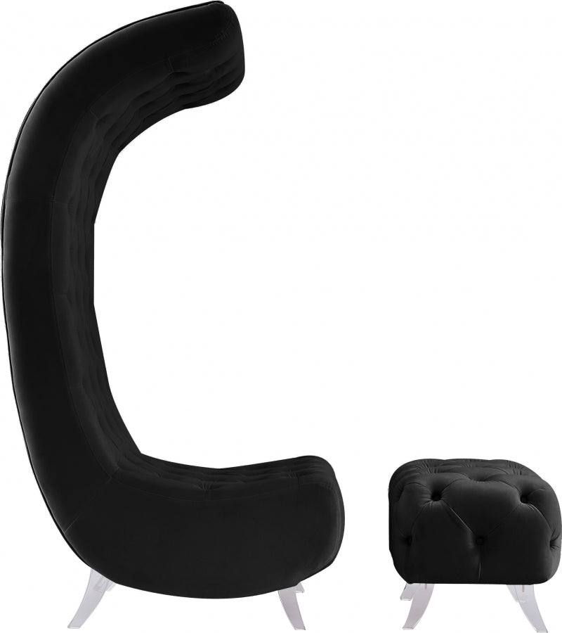 Chaise en velours Crescent