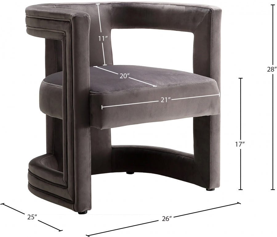 Chaise de salle à manger/d'appoint en velours Blair