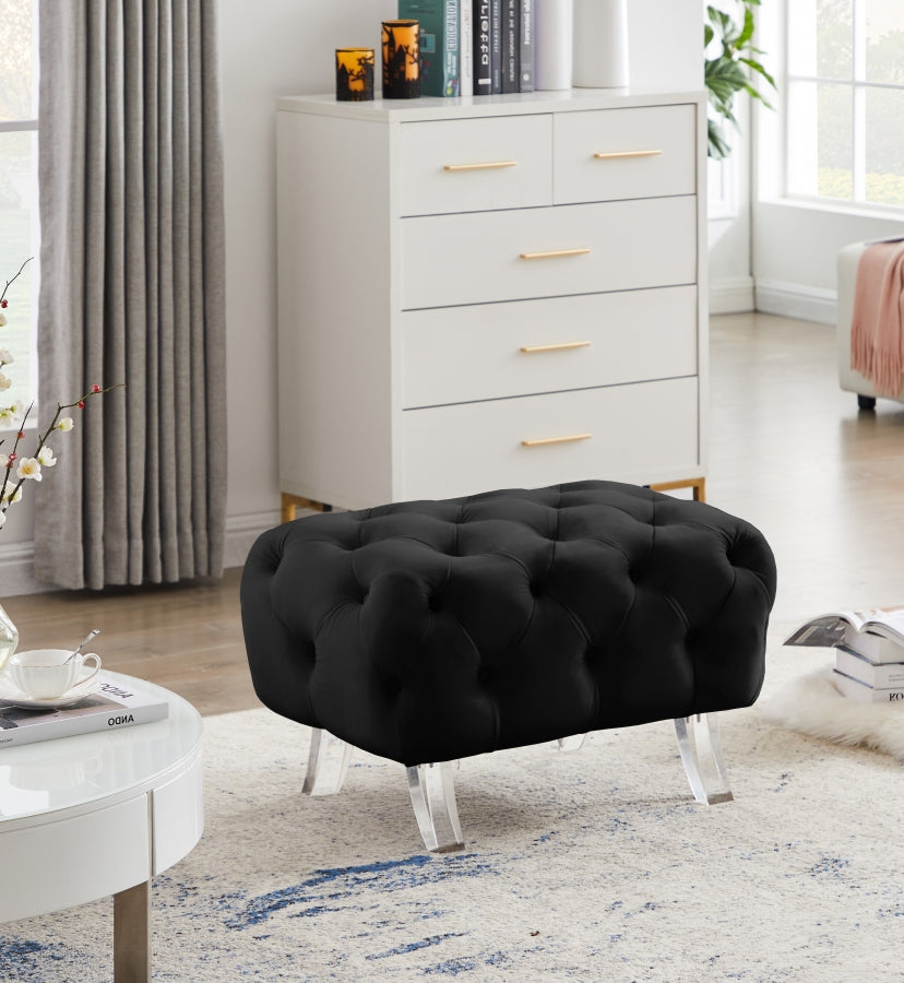 Pouf Croissant en velours