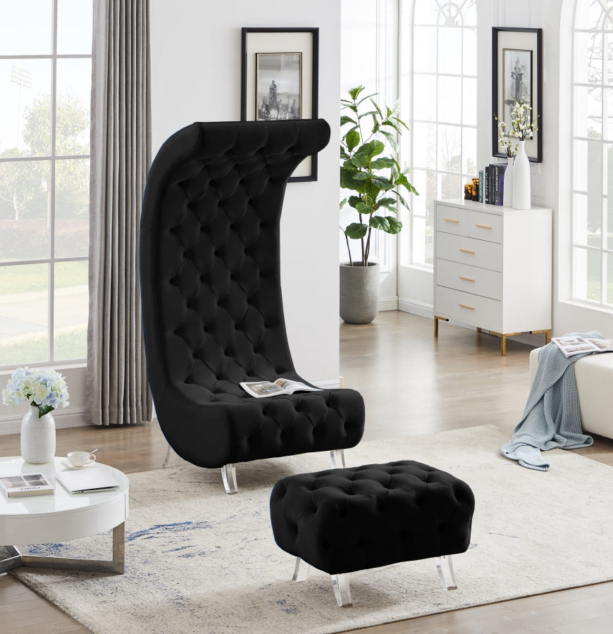 Pouf Croissant en velours