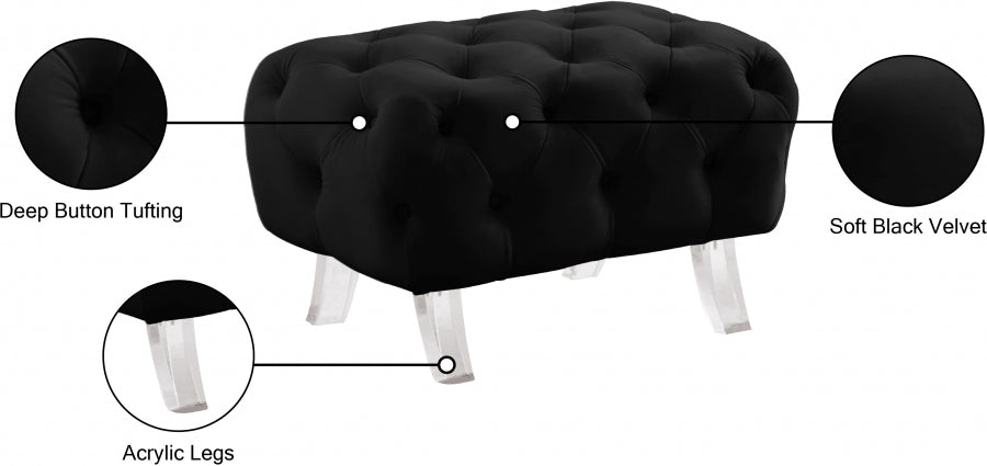 Pouf Croissant en velours