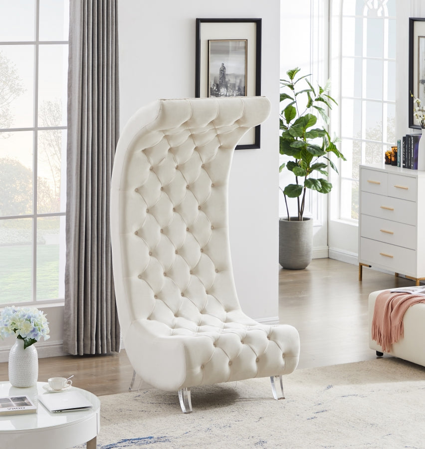 Chaise en velours Crescent