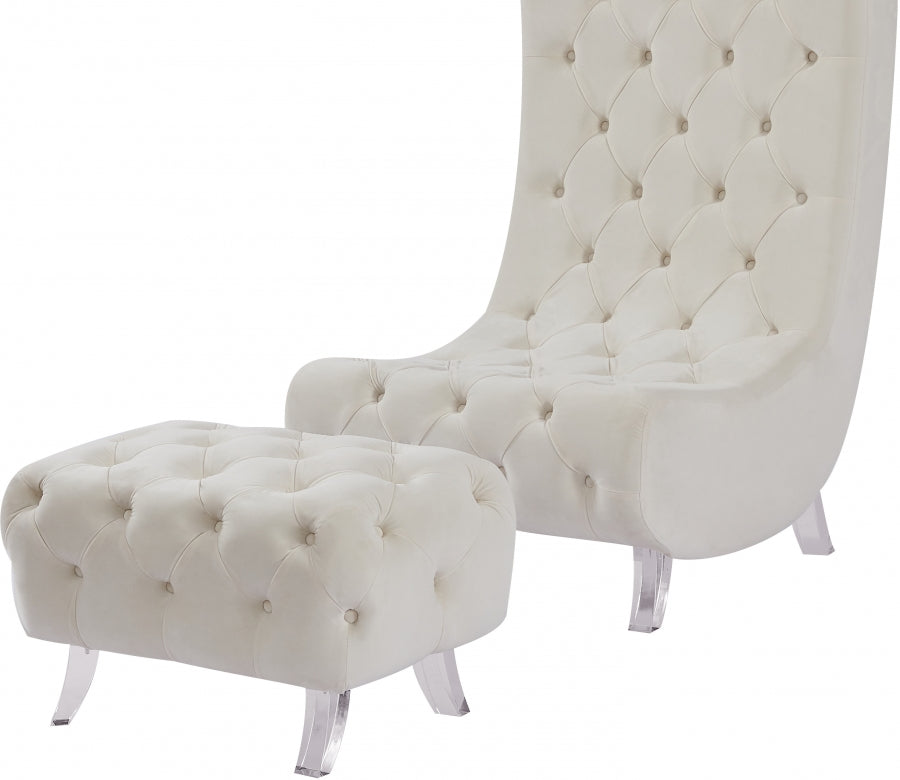 Chaise en velours Crescent