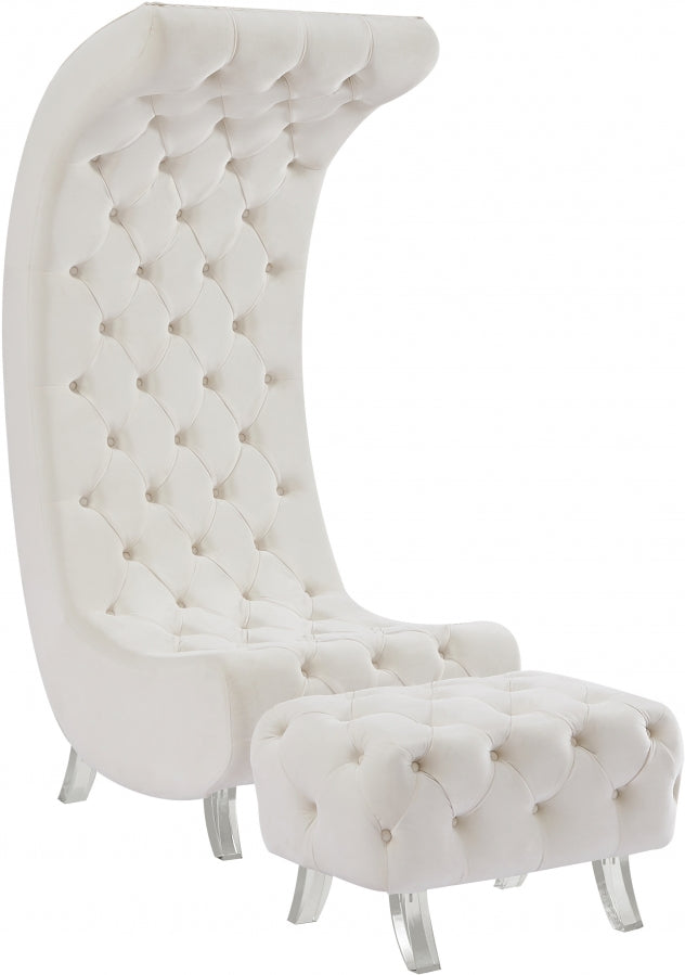 Chaise en velours Crescent