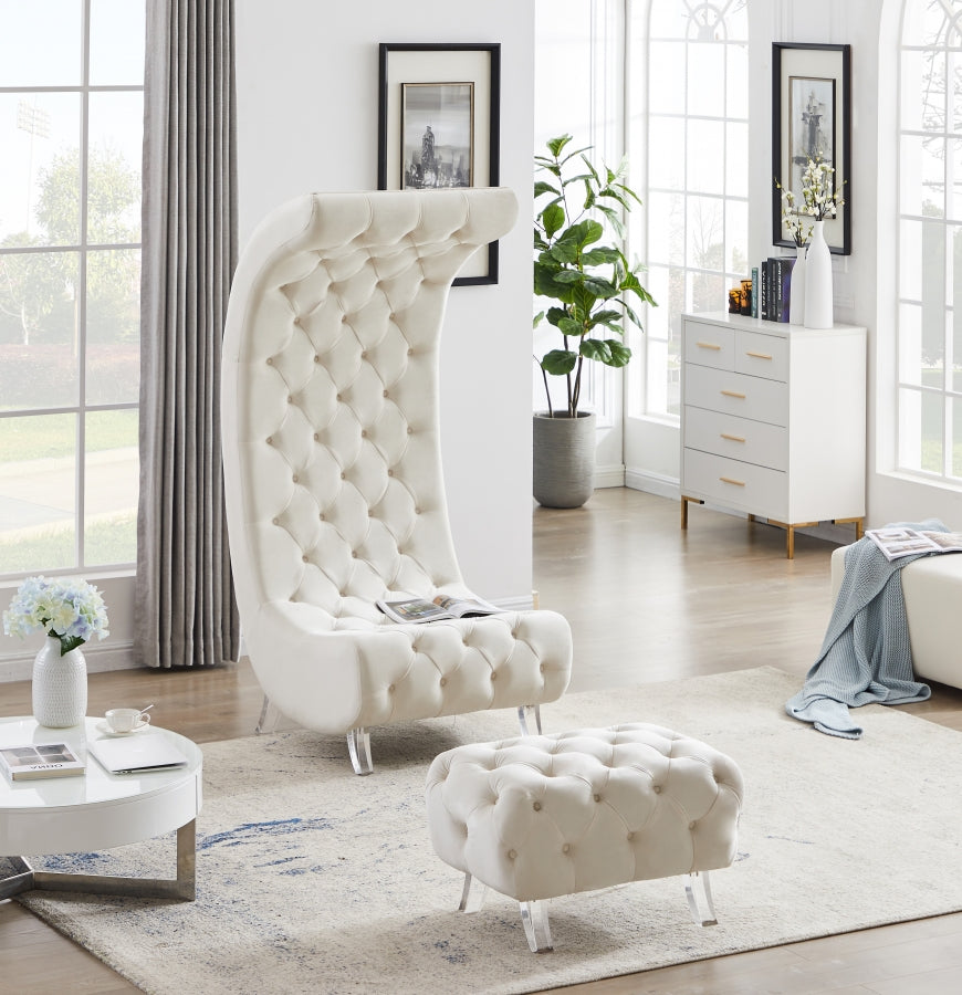 Chaise en velours Crescent