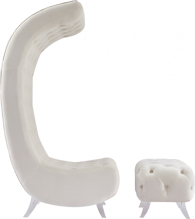 Chaise en velours Crescent