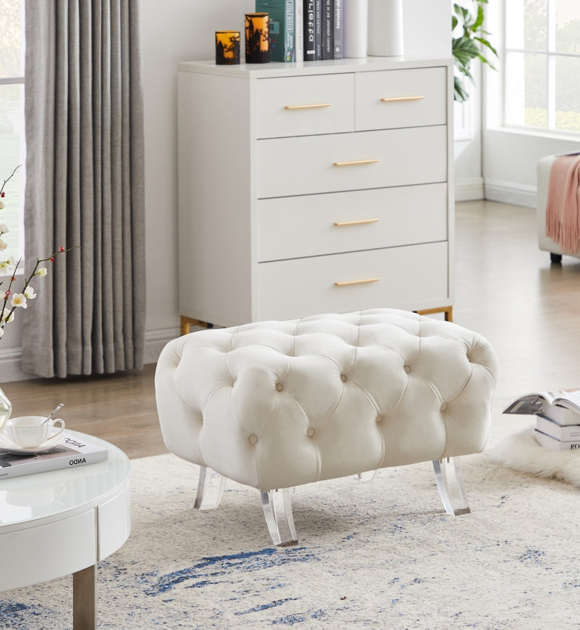 Pouf Croissant en velours