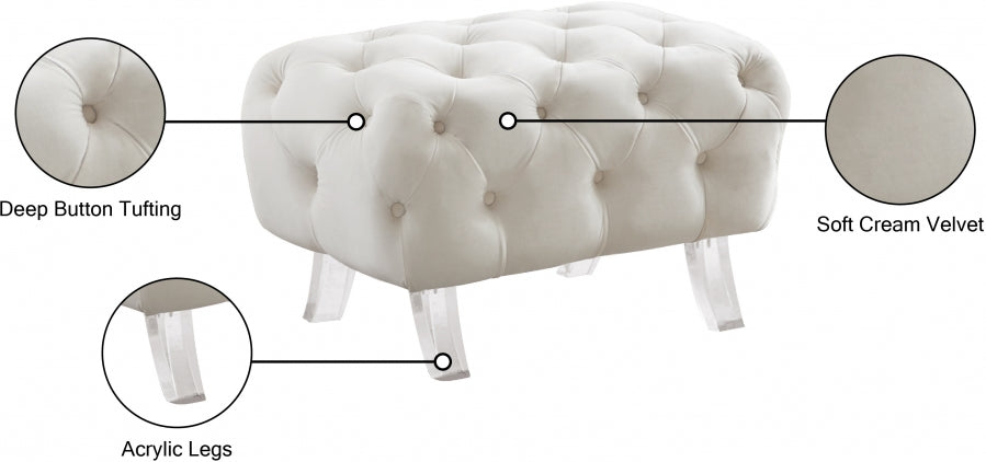 Pouf Croissant en velours