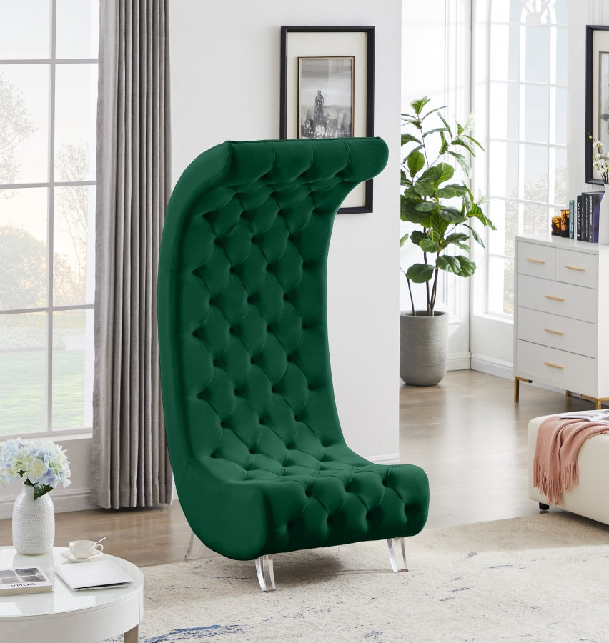 Chaise en velours Crescent