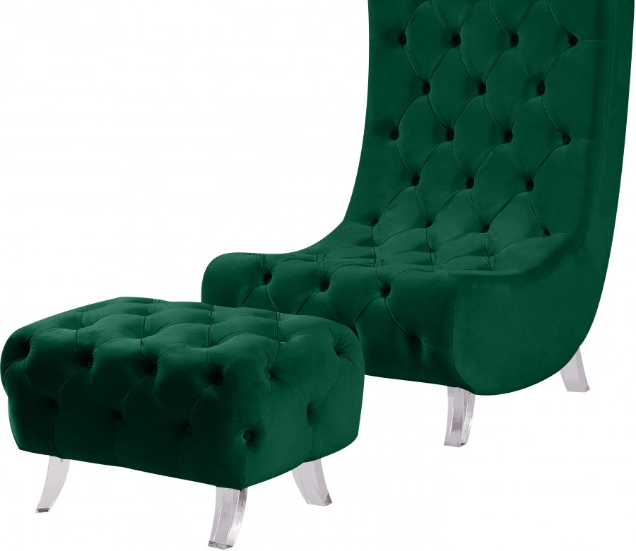 Chaise en velours Crescent