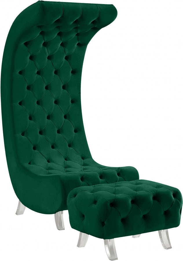 Chaise en velours Crescent