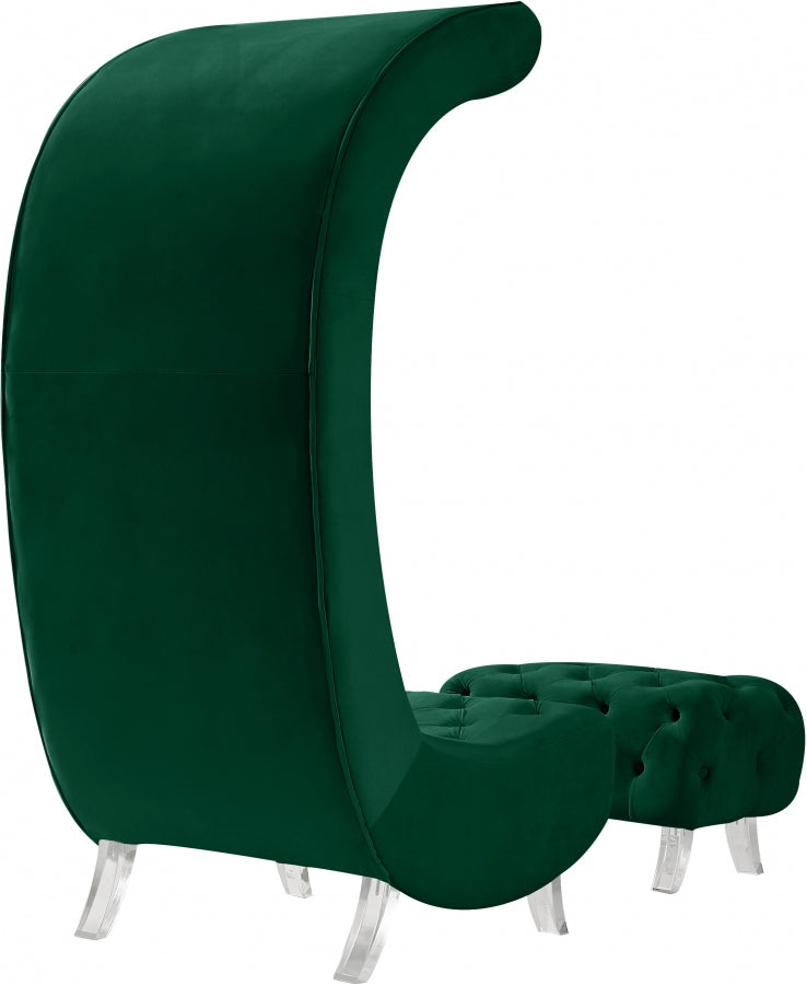 Chaise en velours Crescent