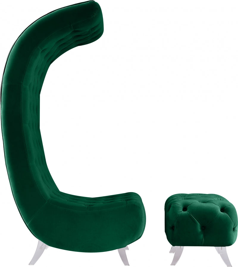 Chaise en velours Crescent