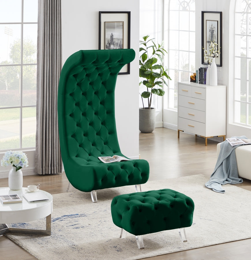 Pouf Croissant en velours